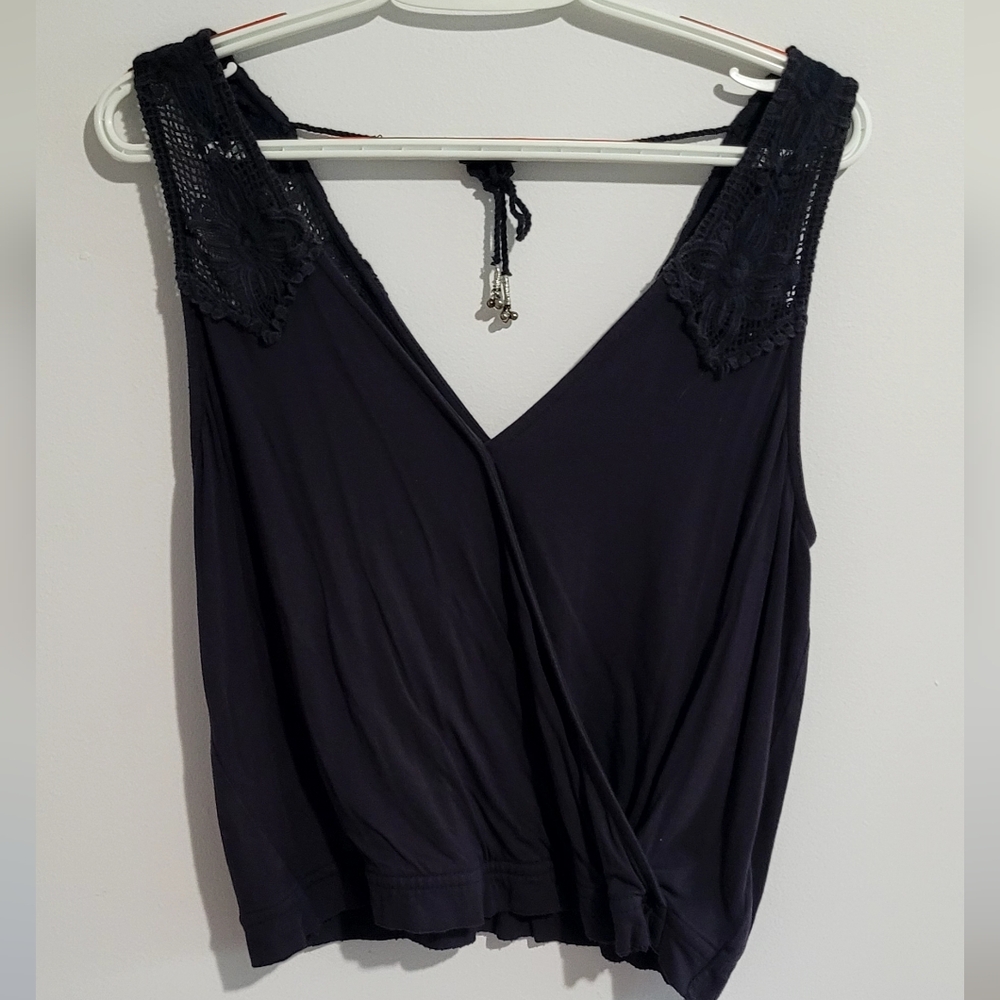American Eagle Outfitters Black Lace Detail Top